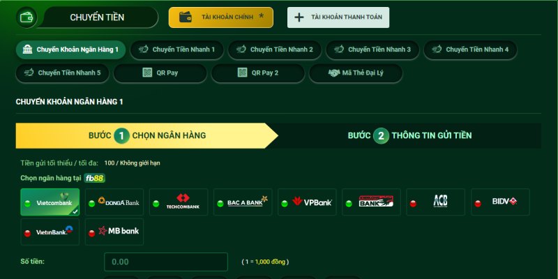 Tổng hợp các hình thức nạp tiền FB88